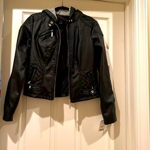 Juniors Black Leather Jacket